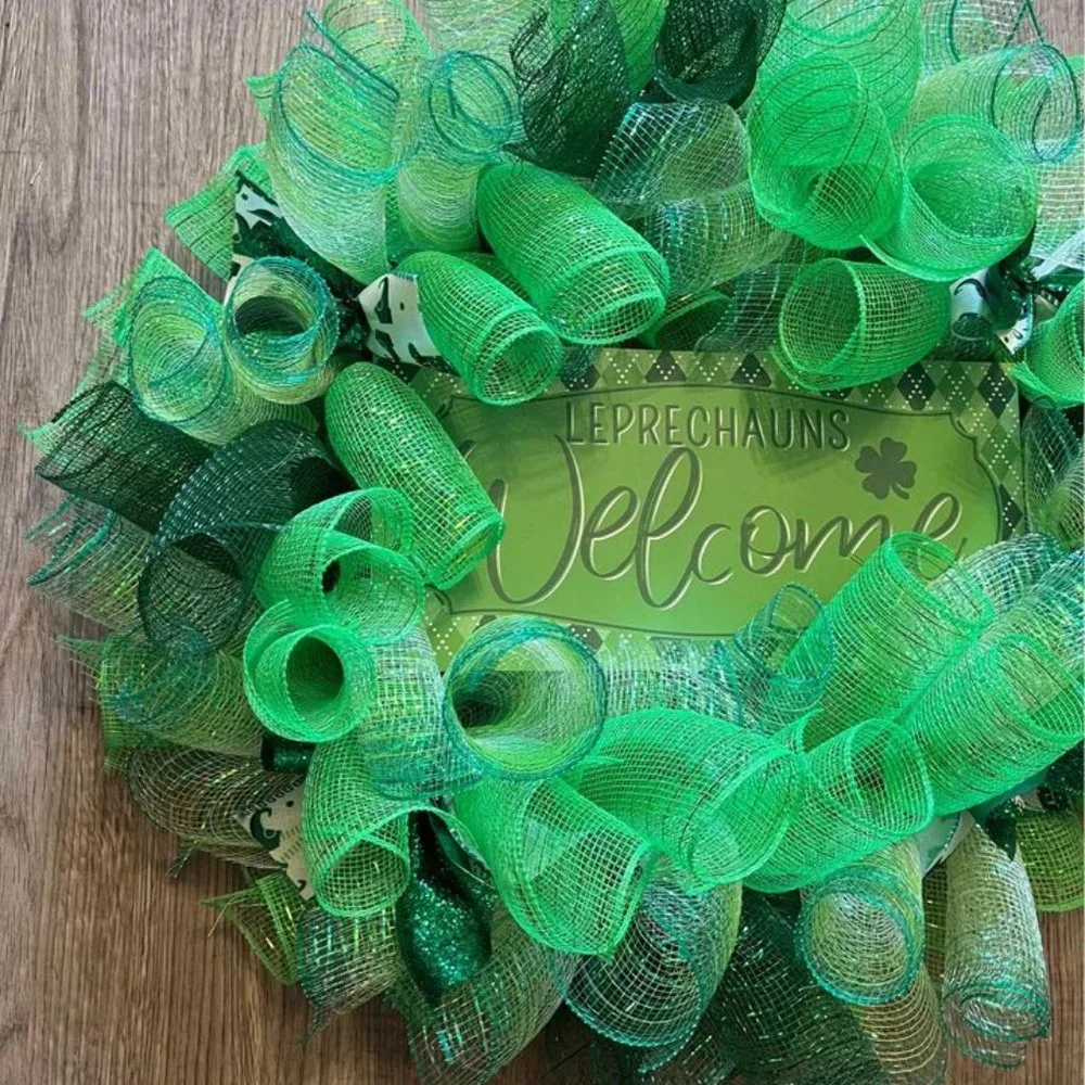 Handmade Wreath! St Patrick's Day! Leprechauns Welcome!